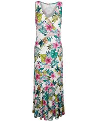 Alba Moda Strandkleid mit buntem Druck - Weiß