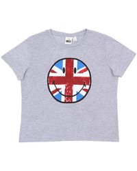 Sarcia.eu - Kurzarmbluse Graues T-Shirt mit Pailletten SMILEY M - Lyst
