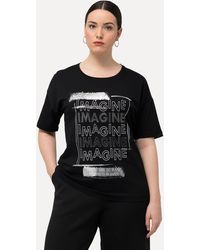 Ulla Popken - T-Shirt Imagine Ziersteine Rundhals Halbarm - Lyst