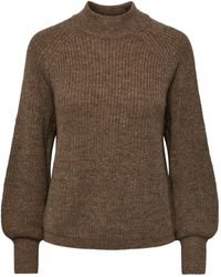 Pieces - Strickpullover PCNATALEE LS O-NECK KNIT NOOS BC - Lyst