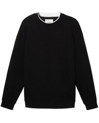 Tom Tailor - Sweatshirt relaxed 2in1 structured sweat, Black - Lyst