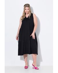 MIAMODA - Jerseykleid Midikleid A-Linie Cupromix-Jersey Saumvolant - Lyst