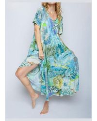 Emily Van Den Bergh - Blusenkleid Kleid lang aqua - Lyst