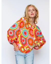 Emily Van Den Bergh - Schlupfbluse Shirtbluse Mandala Orange - Lyst