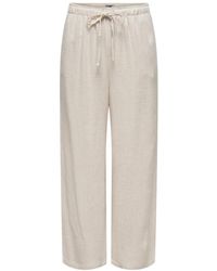 ONLY - Stoffhose ONLSIESTA MW PULL-UP LINEN BL PNT N - Lyst