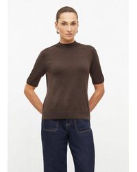 S.oliver - Kurzarmpullover Strickpullover Kurzarm-Pullover Mit Rippblende - Lyst
