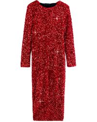 Next - Paillettenkleid Langärmeliges Midikleid mit Pailletten, Kurzgröße (1-tlg) - Lyst