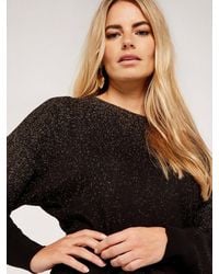 Apricot - Strickpullover Ombre Batwing Pullover Mit Lurexfäden - Lyst