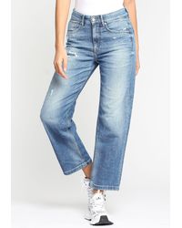 Gang - Weite Jeans 94GLORIA in authentischer Waschung und leichten Destroyed Effekten - Lyst