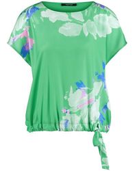 Taifun - T-Shirt – Blusenshirt mit floralem Print und Knotendetail - Lyst