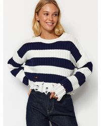 Trendyol - Rundhalspullover (1-tlg) Cut-Outs - Lyst
