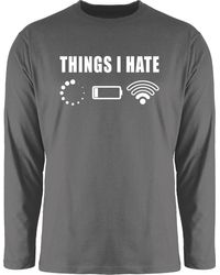 Shirtracer - Rundhalsshirt Things I hate weiß Sprüche Statement mit Spruch - Lyst