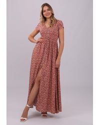 YC Fashion & Style - Sommerkleid "Blumiges Viskose Maxikleid mit Seitenschlitz" Alloverdruck - Lyst