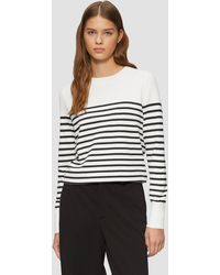 S.oliver - Strickpullover Gestreifter Pullover aus Viskosemix - Lyst