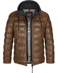 Milestone - Lederjacke MSCallisto heraustrennbare Innenblende mit Kapuze in Jersey - Lyst
