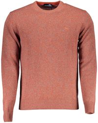 Harmont & Blaine - Strickpullover Eleganter pullover in Rot mit Kontrastdetails und Logo-Stickerei - Lyst