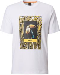 BOSS - T-Shirt Te_Tucan mit großem Aufdruck - Lyst