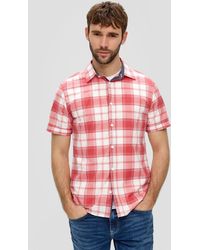 S.oliver - Kurzarmhemd Kurzes Baumwollstretch-Hemd im Slim Fit - Lyst
