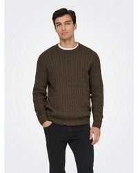 Only & Sons - Strickpullover Onsloui Reg 12 Cabel Crew Knit Noos - Lyst