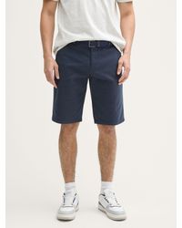 Tom Tailor - Bermudas Stretch Slim Chino Shorts mit Gürtel - Lyst