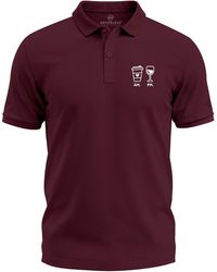 Neverless - Poloshirt lustigem Kaffee und Wein Logoprint – Kurzarm mit Print - Lyst