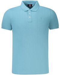 Norway 1963 - Poloshirt Polo-Shirt Blau mit Stickerei und 3 Knöpfen - Lyst
