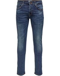 Only & Sons - 5-Pocket- Hose Regular-Fit-Jeans Weft mit verdecktem Button - Lyst