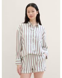 Tom Tailor - Langarmbluse Oversized Hemd mit Leinen - Lyst