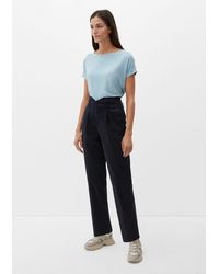 S.oliver - 7/8-Hose Relaxed: Stoffhose mit Tapered leg Garment Dye - Lyst