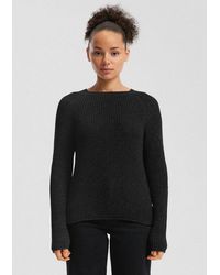 QS - Longpullover Strickpullover Melierter Strickpullover Mit Raglanärmeln - Lyst
