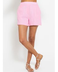 SassyClassy - Musselin Sommershorts miot breitem Baumwoll Shorts mit elastischem Bund und locker geschnittenem Bein - Lyst
