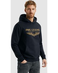 PME LEGEND - Kapuzensweatshirt Hooded soft terry with logo mit Logostickerei - Lyst
