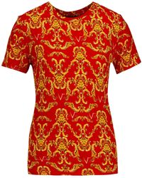 19V69 Italia by Versace - T-Shirt LORDES GOLD AOP Trendiges Rundhalsshirt mit Barock Muster - Lyst