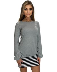 Mississhop - Shirtkleid Minikleid Kleid Tunika Rock weiß schwarze Streifen 578 - Lyst