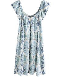 Next - Minikleid mit V-Ausschnitt und Rüschenärmeln (1-tlg) - Lyst