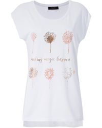 Aniston CASUAL - T-Shirt mit Frontdruck, teilweise glitzernder Folienprint - Lyst