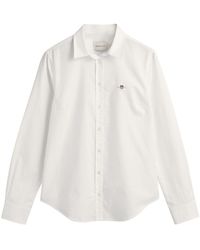 GANT - Hemdbluse Regular Fit Popeline Bluse mit breiten Streifen - Lyst