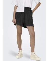 ONLY - Shorts Kurze Stoff Bermuda Hose Sommer Pants mit Elastischem Bund 7550 in Schwarz - Lyst