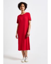 Street One - Midikleid mit Rundhalsausschnitt - Lyst