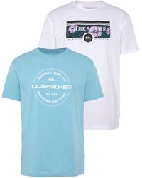 Quiksilver - T-Shirt Doppelpack mit Logodruck (Packung, 2-tlg) - Lyst