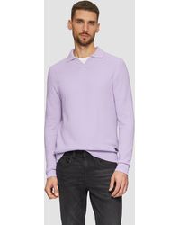 S.oliver - Strukturierter Strickpullover mit Polokragen Logo - Lyst