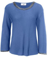 heine STYLE Oversized Pullover mit Nieten - Blau
