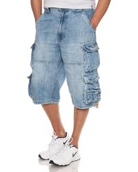 Jet Lag - Cargoshorts 007 B Denim Jeansshorts Bleached oder Light Navy - Lyst