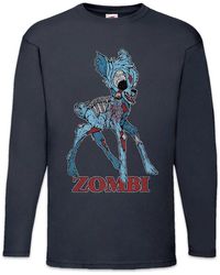 Urban Backwoods - Langarmshirt Zombi II Langarm T-Shirt Reh Hirsch Bambi Deer Fun Dracula Vampir - Lyst
