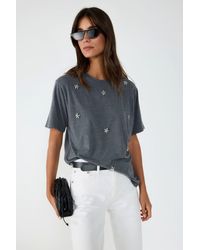 No Matter What - Anthrazit Blumen Stein Verziert Rundhals T-Shirt - Lyst