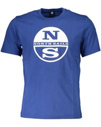 North Sails - T-Shirt Blau: Kurzarm, Rundhals, Mit Print & - Lyst