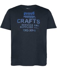 S.oliver - . Rundhalsshirt T-Shirt navy Übergrößen Print Arts&Crafts - Lyst