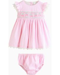 Next - Smokkleid Besticktes Kleid aus 100 % Baumwolle (2-tlg) - Lyst