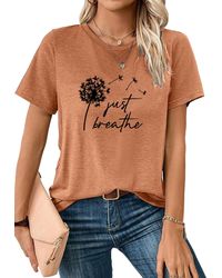 PYL - Rundhalsshirt Sommer Casual T-Shirt mit Löwenzahn Print Tee - Lyst