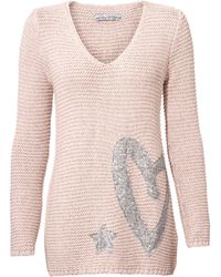 heine STYLE Grobstrickpullover mit Pailletten - Mehrfarbig